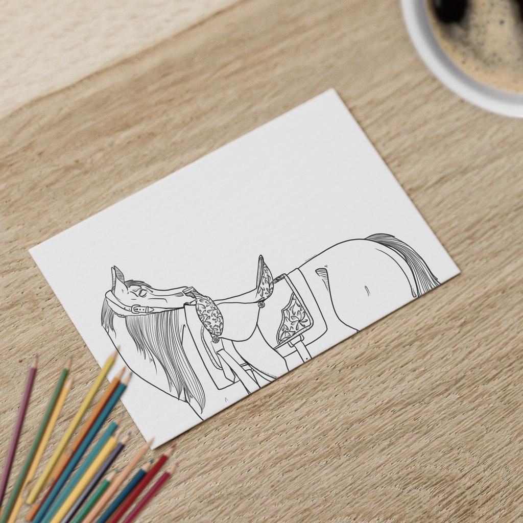 Barrel Horse Looking Back | Coloring Page